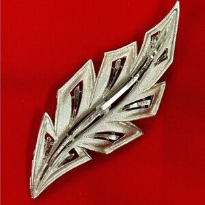 Vintage Coro silver leaf brooch